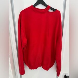 Vetements Bold Red Cutout Sweatshirt